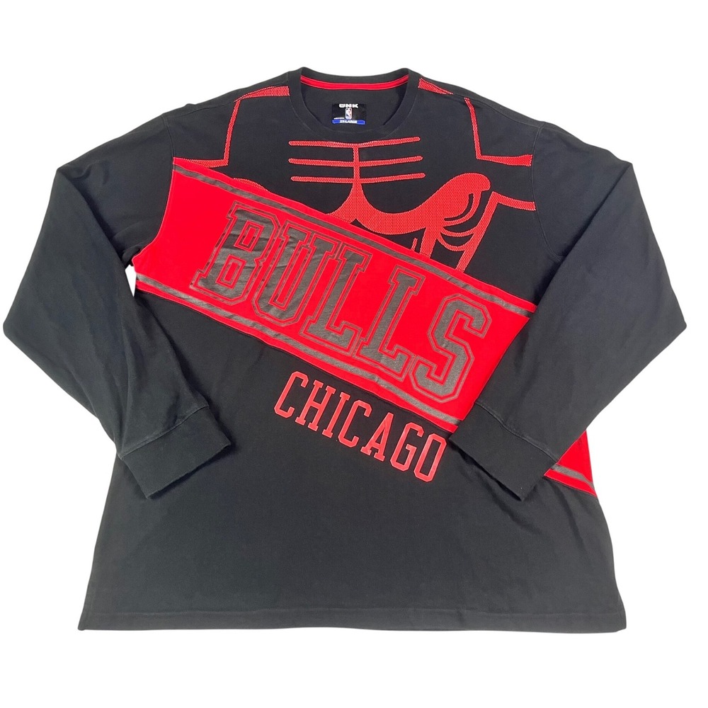 Vintage UNK NBA Chicago‎ Bulls Long Sleeve T Shirt Mens 2XL XXL Bull Graphic Tee